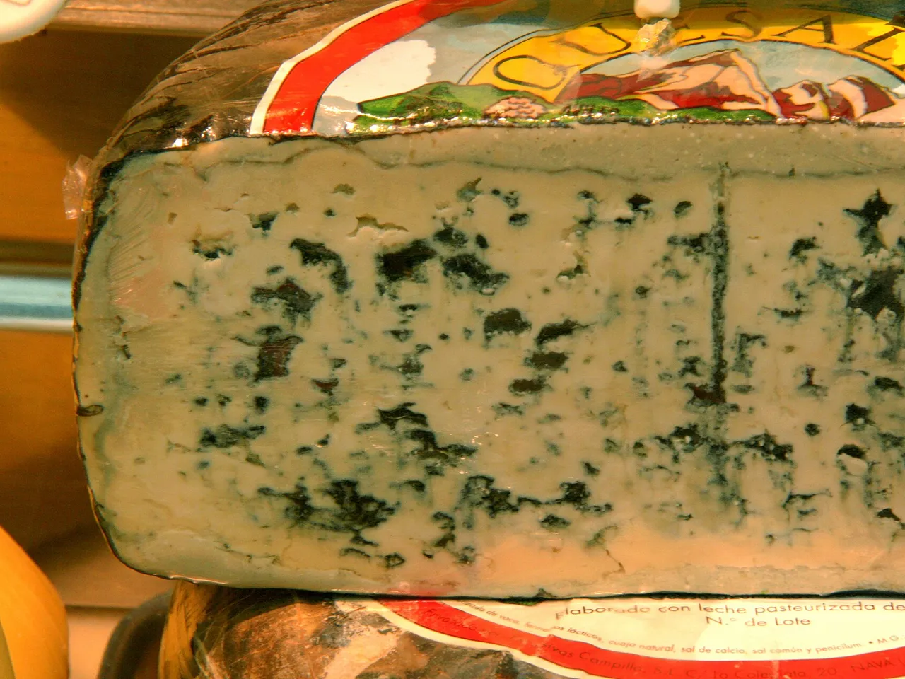 Pieza de queso azul asturiano