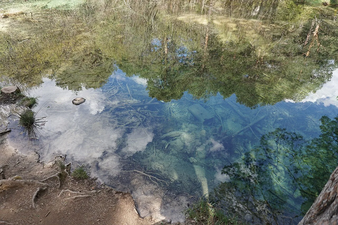Reflejos en el agua del río Cuervo