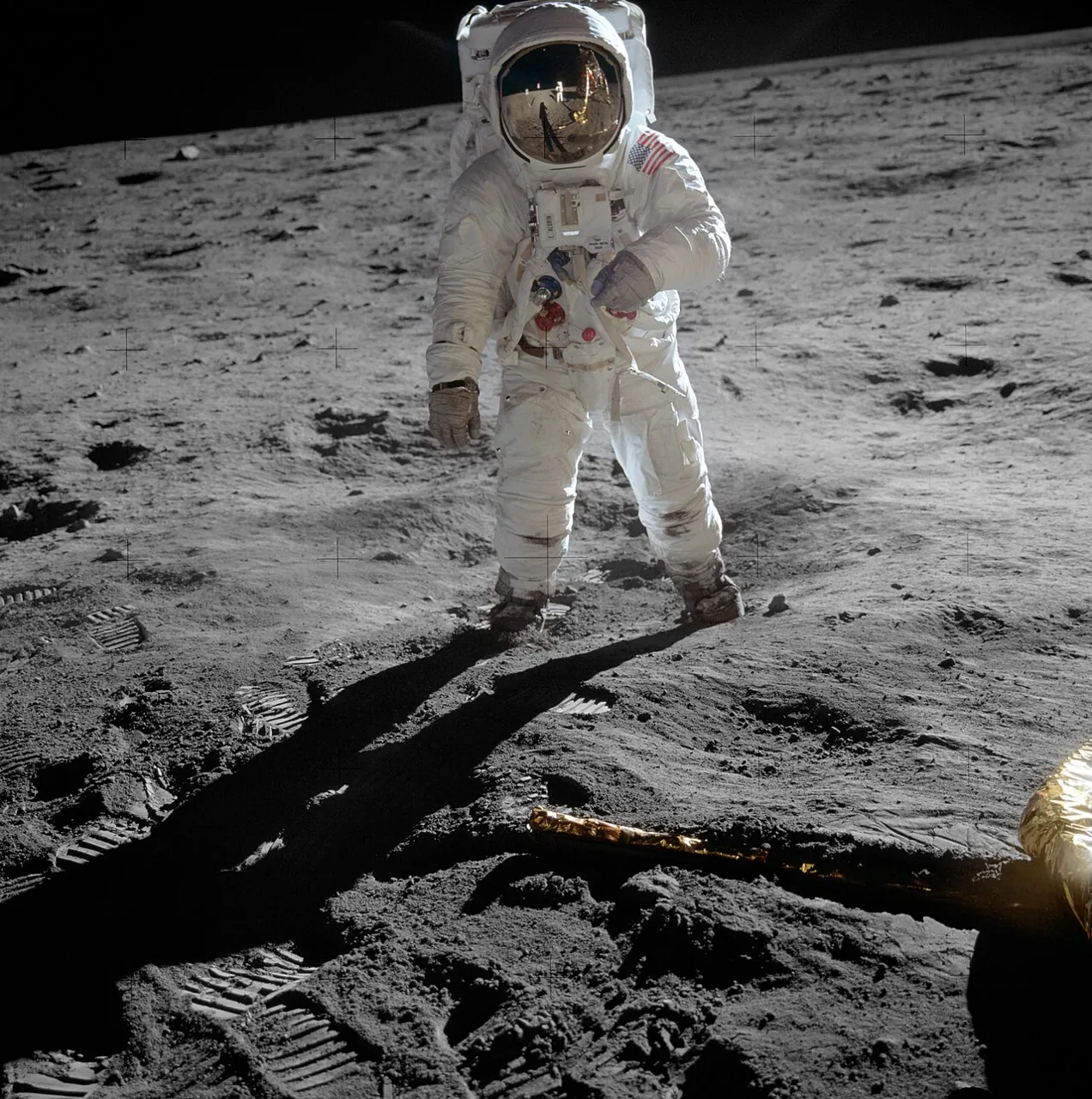 Buzz Aldrin en la Luna durante el Apolo 11