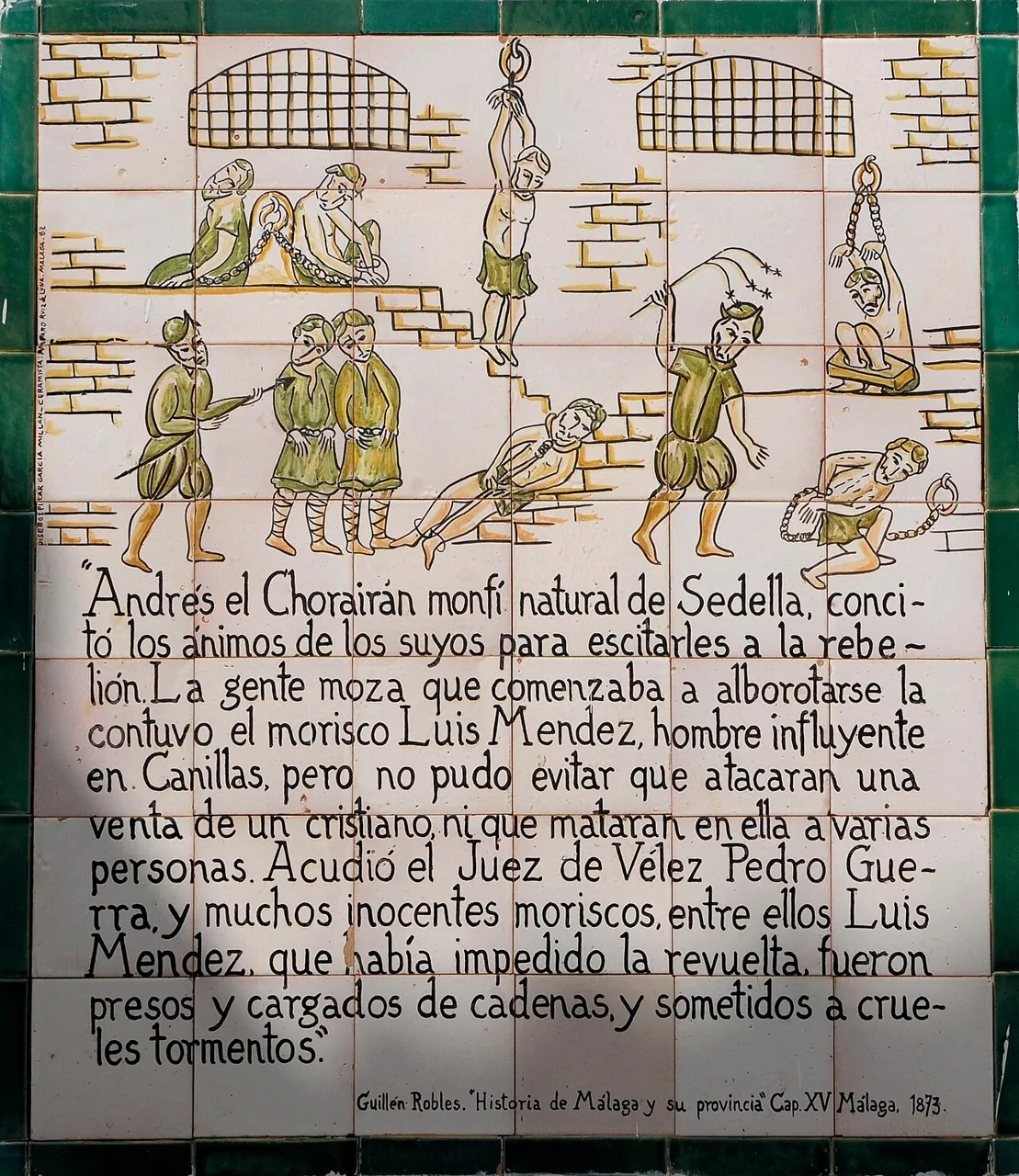 Azulejos de la batalla del Peñón en Frigiliana
