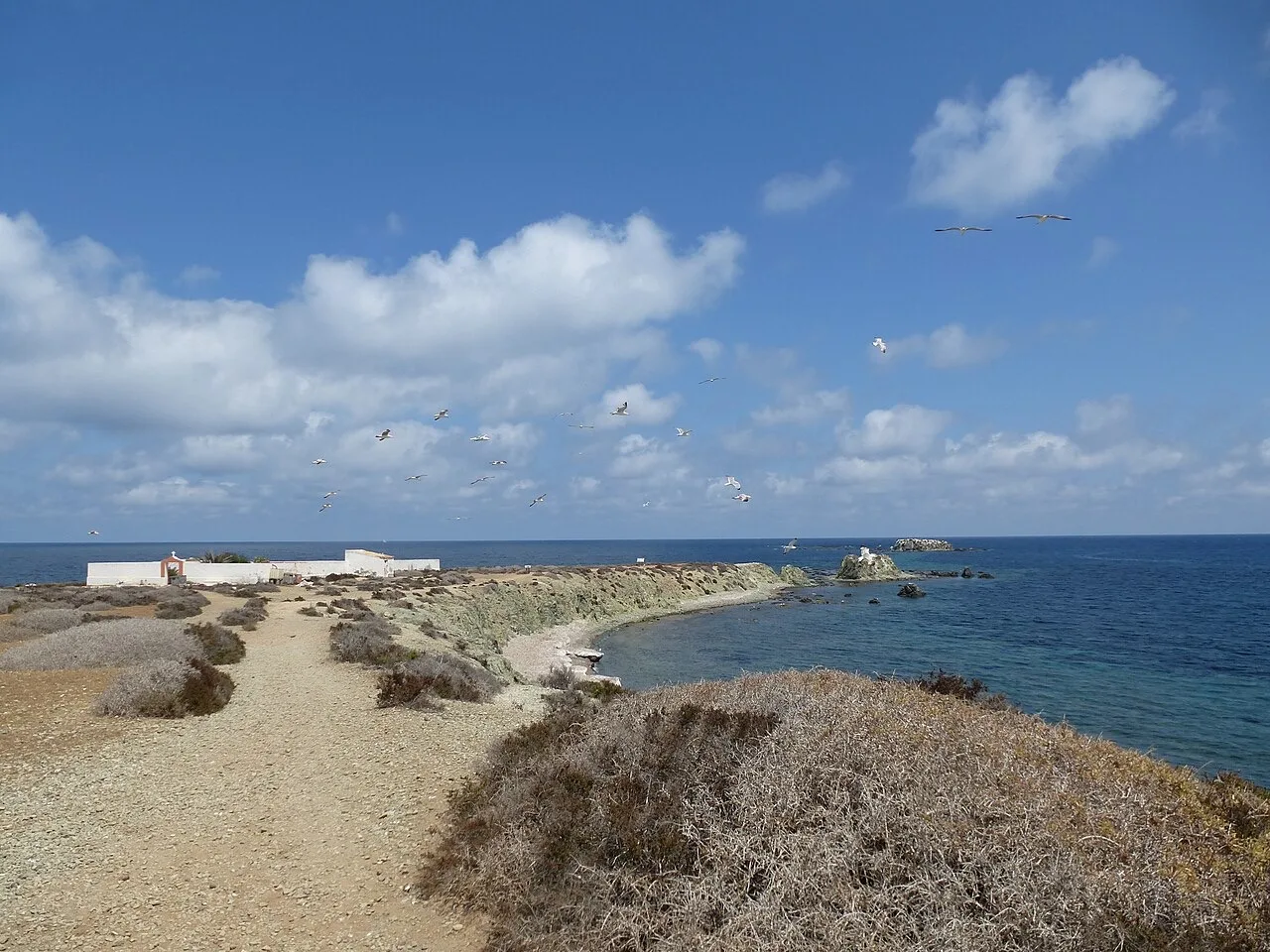 Camino junto al mar en la isla de Tabarca