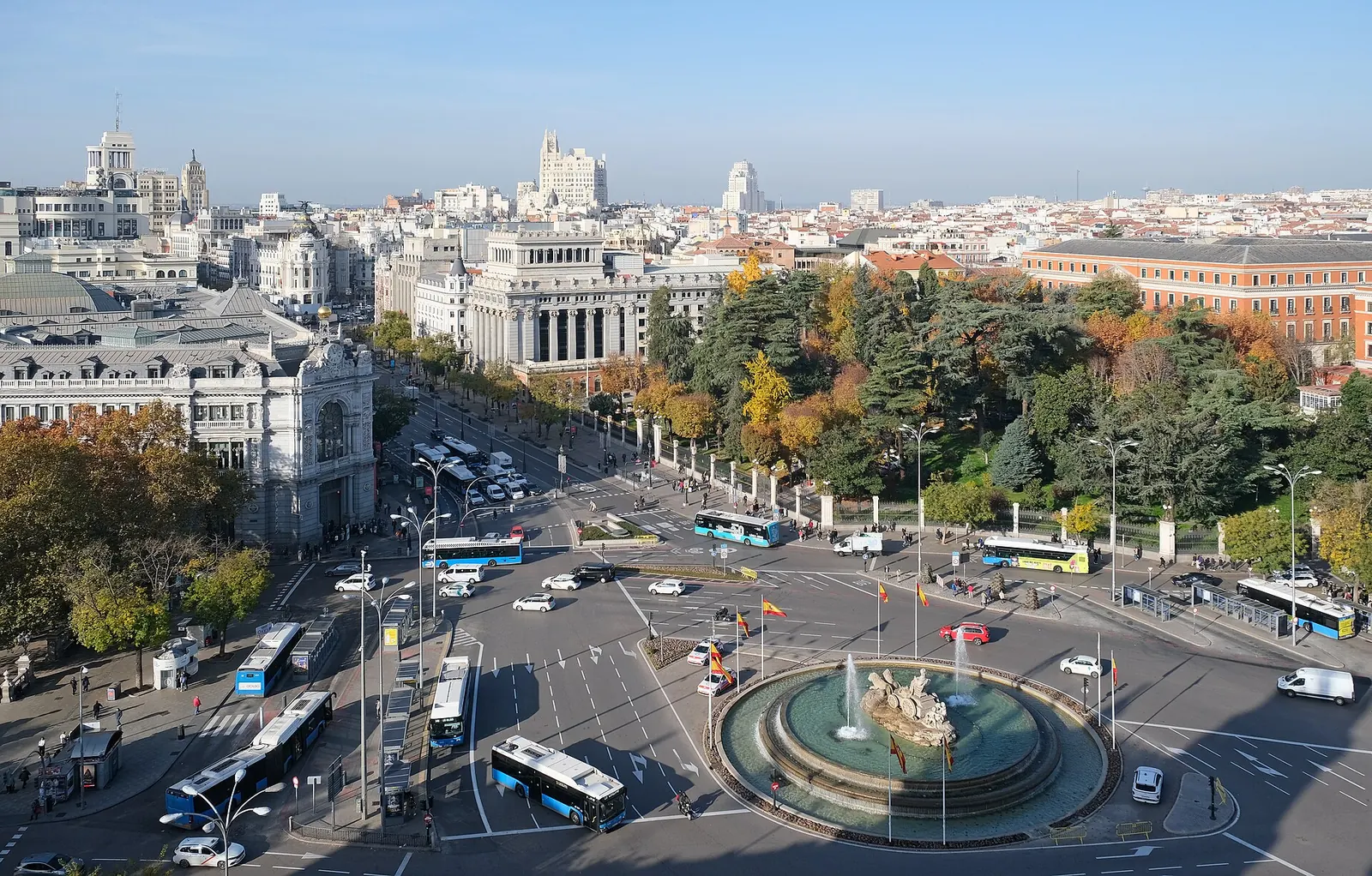 Plaza de Cibeles vista desde el mirador del Palacio de Cibeles