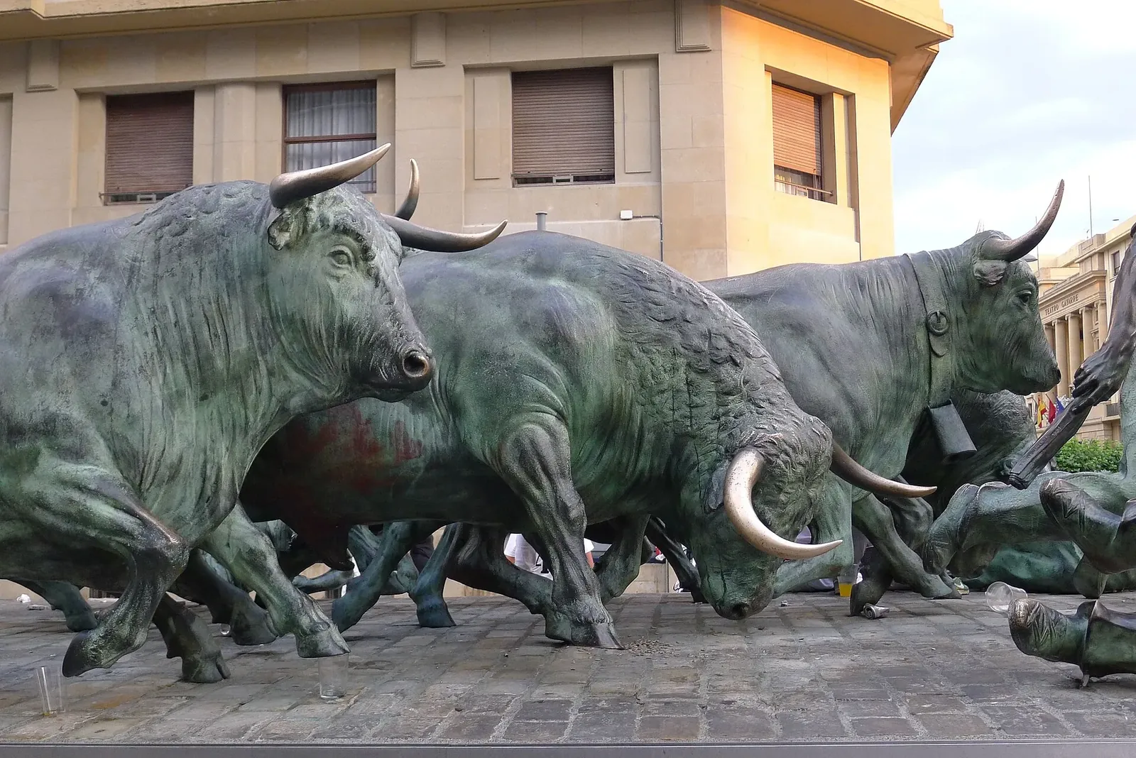 Monumento al encierro de San Fermín en Pamplona
