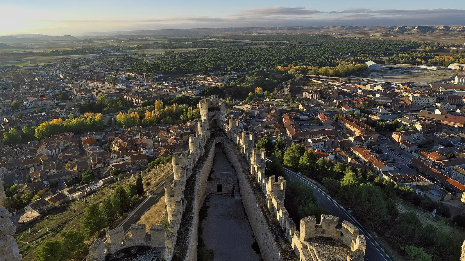 Vista de Peñafiel desde la torre del homenaje del castillo