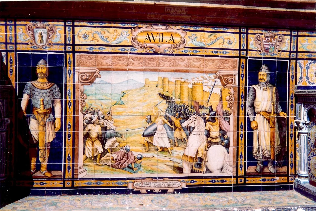 Banco de azulejos de una provincia en la Plaza de España de Sevilla
