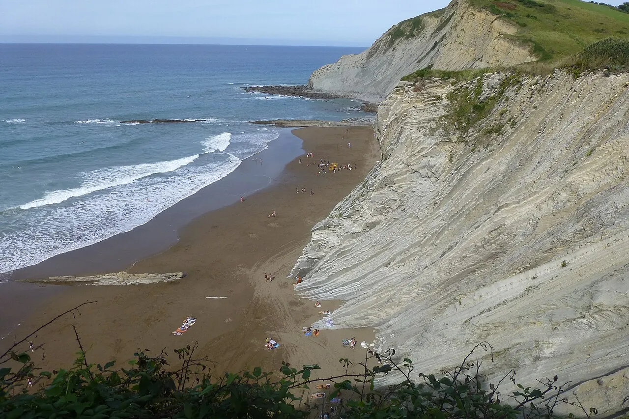 Acantilados de flysch en la playa de Itzurun