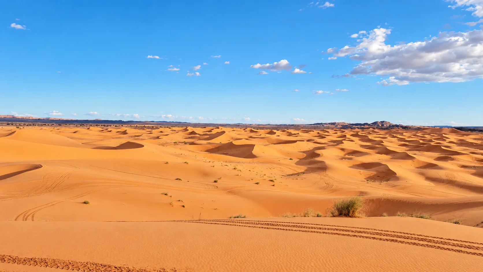 Dunas del desierto bajo un cielo azul